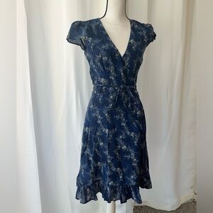 Polo by Ralph Lauren Blue Floral Wrap Dress